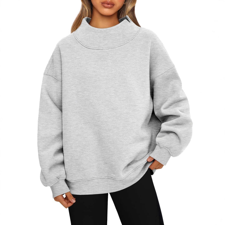 Women's oversized sweatshirt with high stand-up collar and dropped shoulder Mune Fashion
