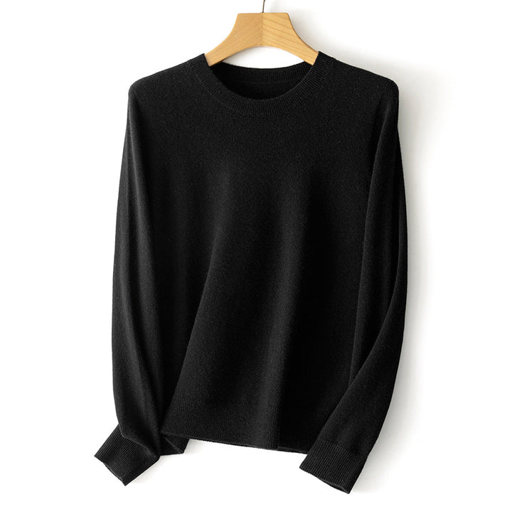 Women's fine knit round neck pullover made of cashmere mix with a slightly oversized fit Mune Fashion