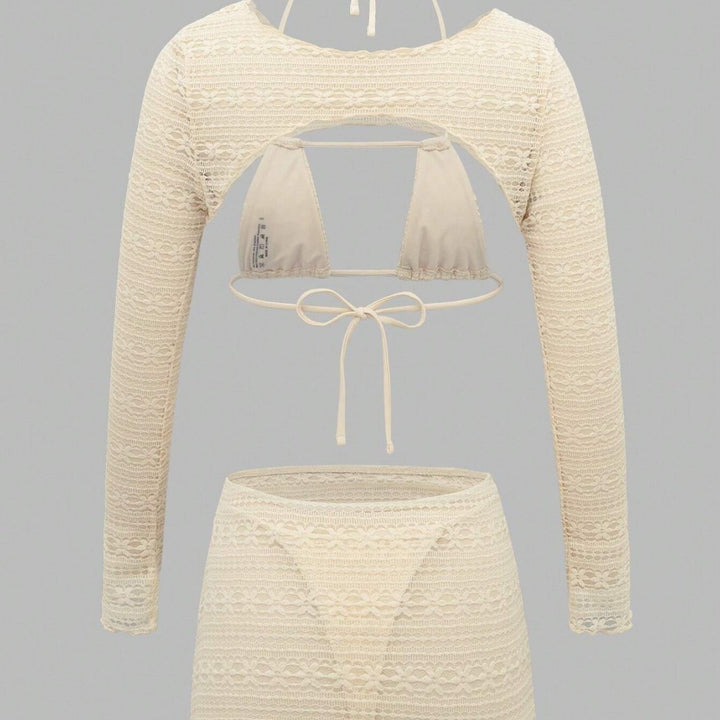Women's bikini set with long-sleeved top and high-cut skirt Mune Fashion