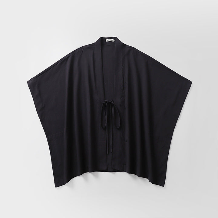 Women Oversize Kimono Cardigan with Tie Belt and Side Pockets Mune Fashion