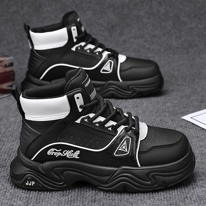 Men's High-Top City Platform Sneakers with sculpted wave sole, padded ankle collar, and grippy off-road traction Mune Fashion