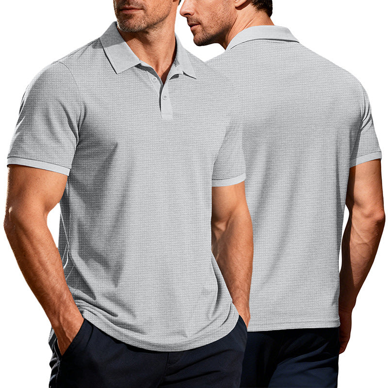 Men's structured pique short-sleeve polo shirt with shirt collar Mune Fashion