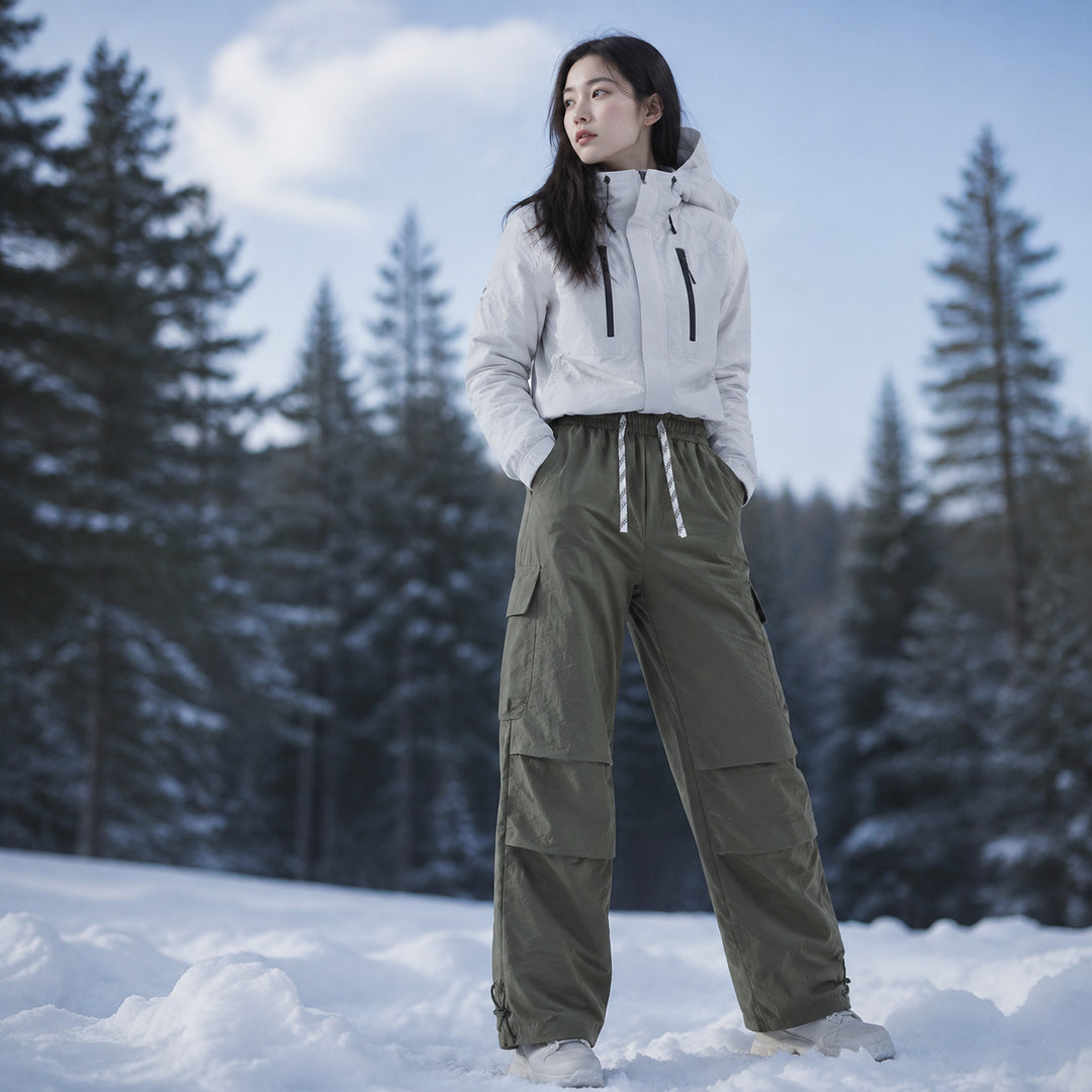 Men's Lightweight Technical Cargo Trekking Pants with Drawstring Waistband, Reinforced Hem Edges, and Adjustable Leg Opening Mune Fashion