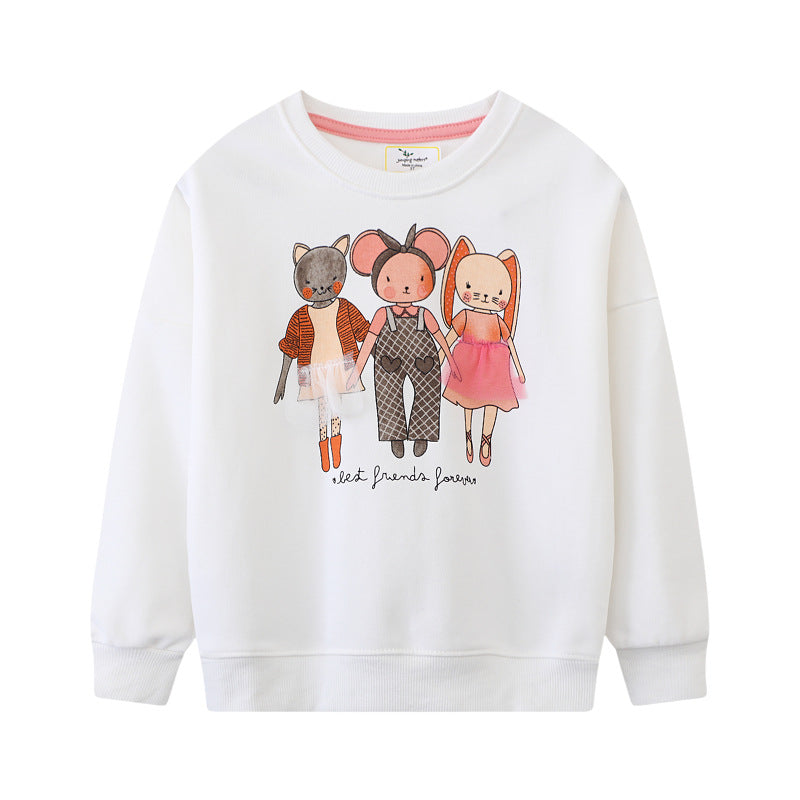 Girls sweatshirt with creative animal applique Mune Fashion