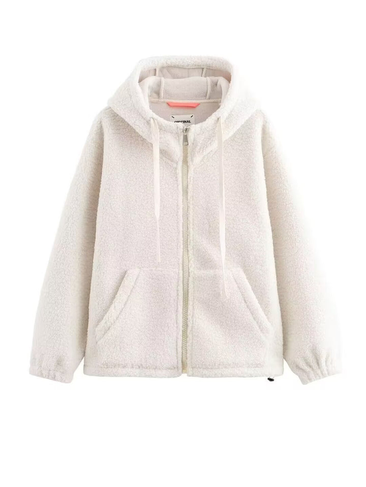Women's Teddy Fleece Hooded Jacket with Full Zip and Kangaroo Pockets Mune Fashion