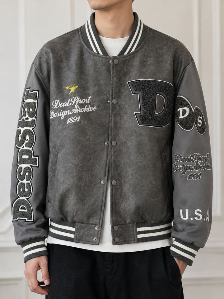 Men's Stylish Bomber Jacket with Embroidered Design Mune Fashion
