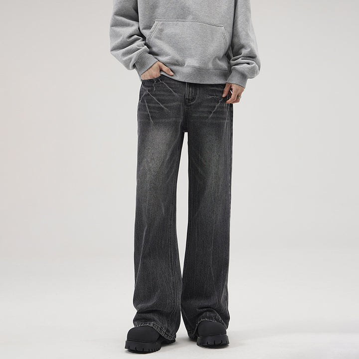 Men's Extra Wide Vintage Baggy Jeans with Drop Crotch and Wide Hem Mune Fashion