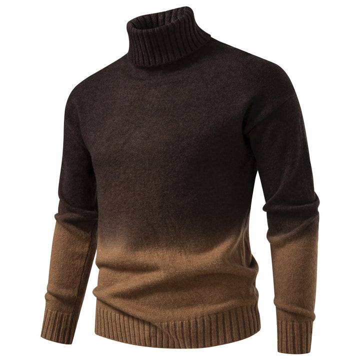Men's Turtle Neck Sweater with Gentle Gradient and Fine Knit Quality Mune Fashion
