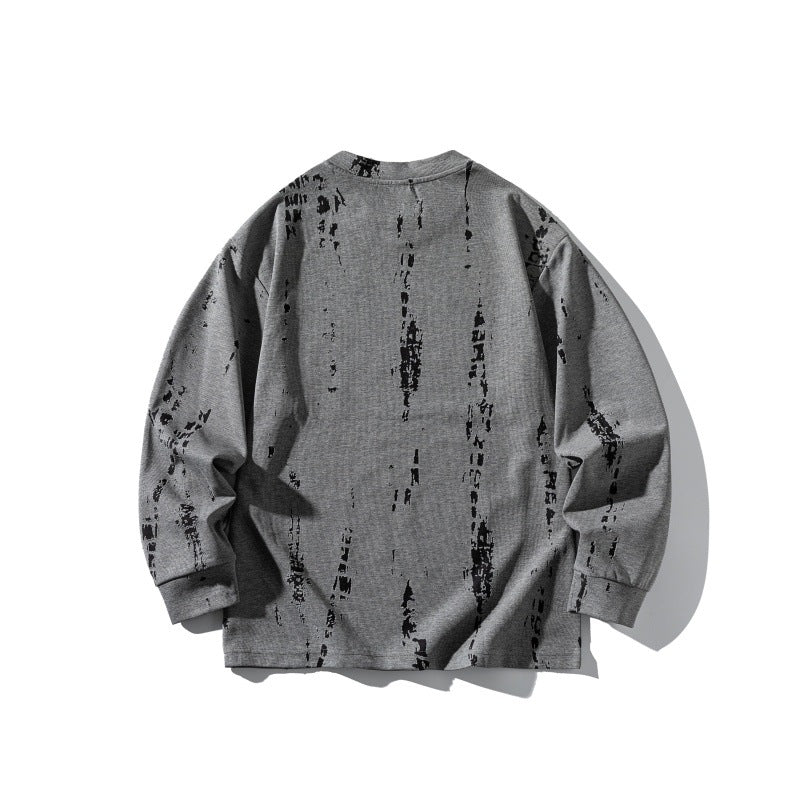 Unisex Oversize-Long Sleeve Shirt with Tie-Dye and Destroyed Effect Mune Fashion