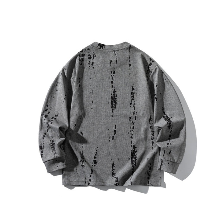 Unisex Oversize-Long Sleeve Shirt with Tie-Dye and Destroyed Effect Mune Fashion
