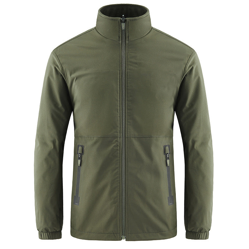 Men's softshell jacket with high stand-up collar and water-repellent surface Mune Fashion