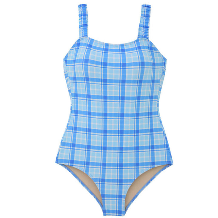 Women's one-piece swimsuit with classic checkered design and comfortable straps Mune Fashion