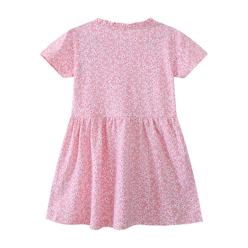 Girls casual dress with floral design and button details Mune Fashion