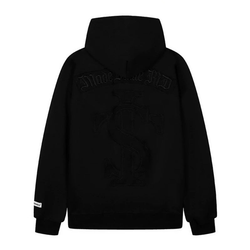 Unisex Oversize Hoodie with Gothic Sleeve Print and Kangaroo Pocket Mune Fashion