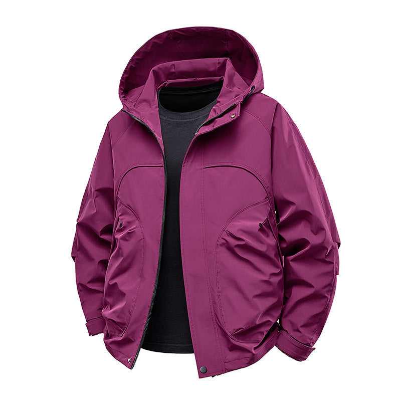 Men's technical softshell utility jacket with hood water-repellent and multifunction pockets Mune Fashion