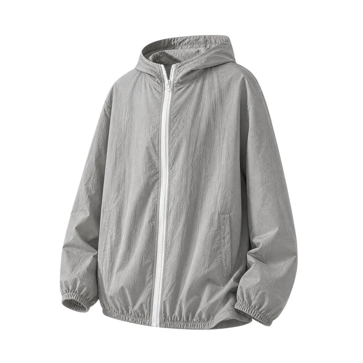 Men's Lightweight Oversized Windbreaker with Hood, Elastic Hem & Side Pockets Mune Fashion