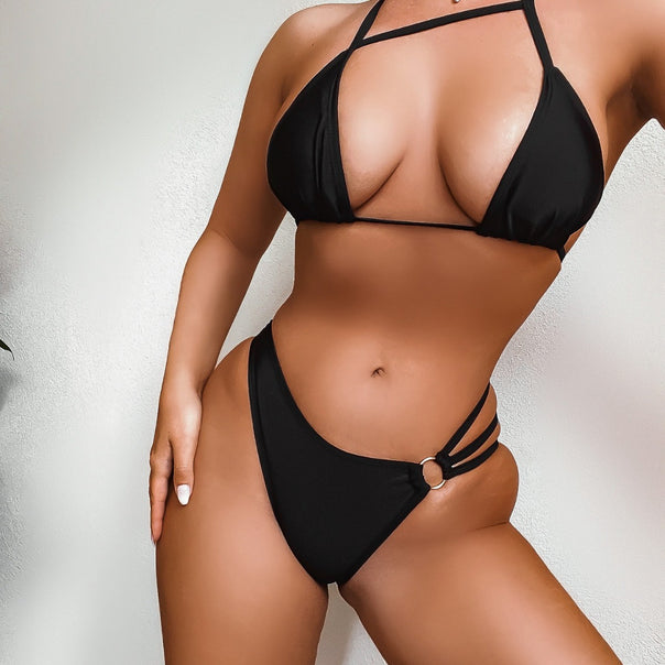 Women's triangle bikini with elegant ring detail Mune Fashion