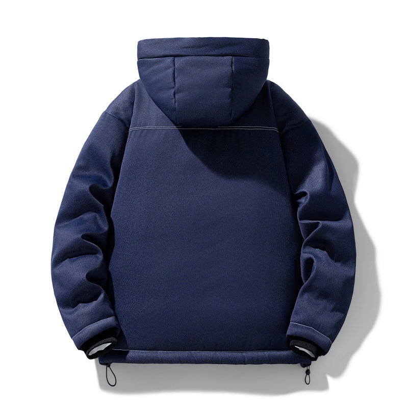 Men's Urban Hooded Insulated Overshirt with Quilted Thermal Filling and Contrast Seams Mune Fashion