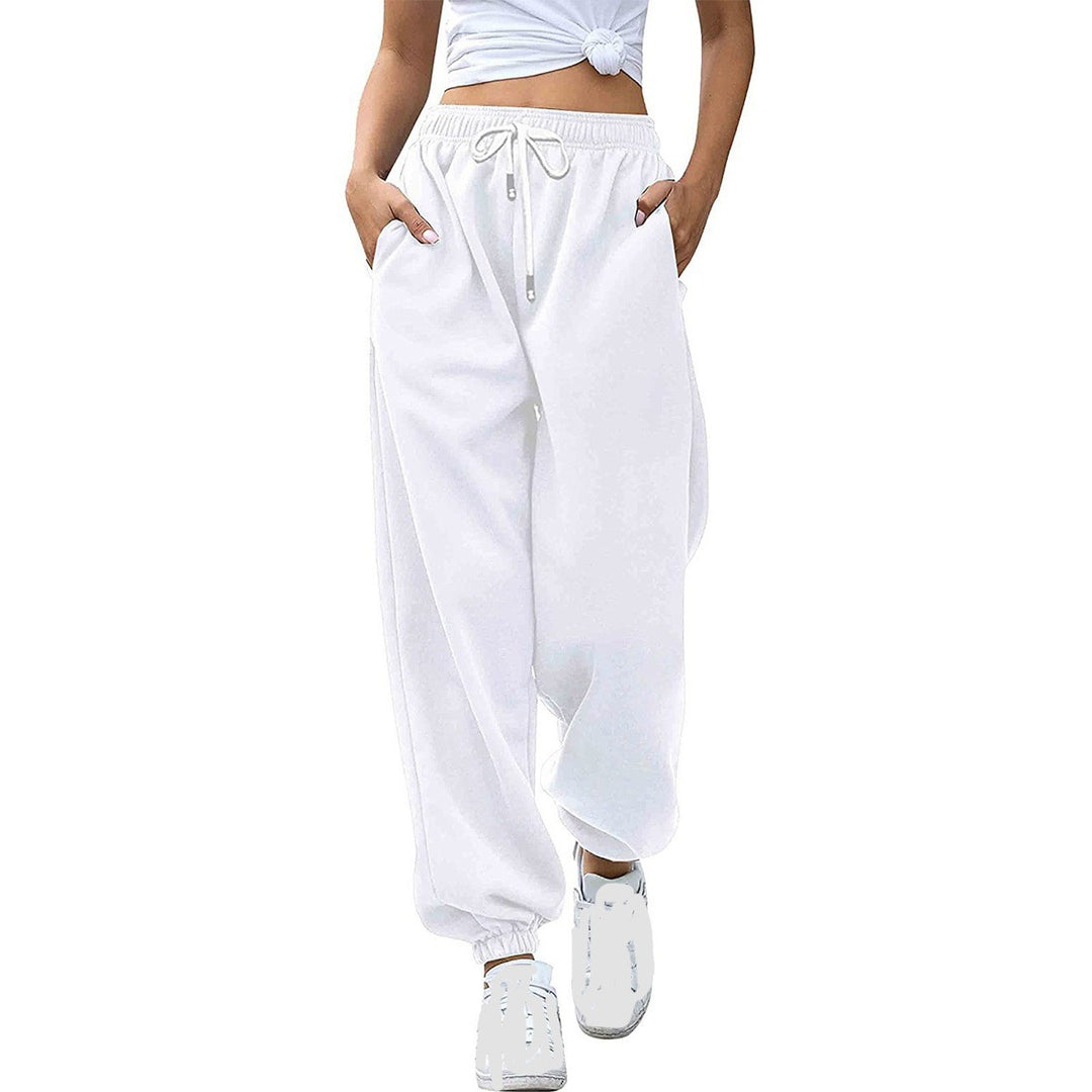 Women's casual jogging pants with high waistband, elastic ankle cuffs, and soft fleece lining Mune Fashion