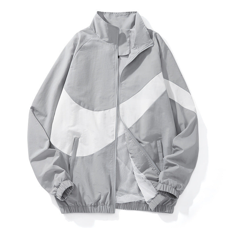 Men's sporty transitional jacket with high collar and side zip pockets Mune Fashion
