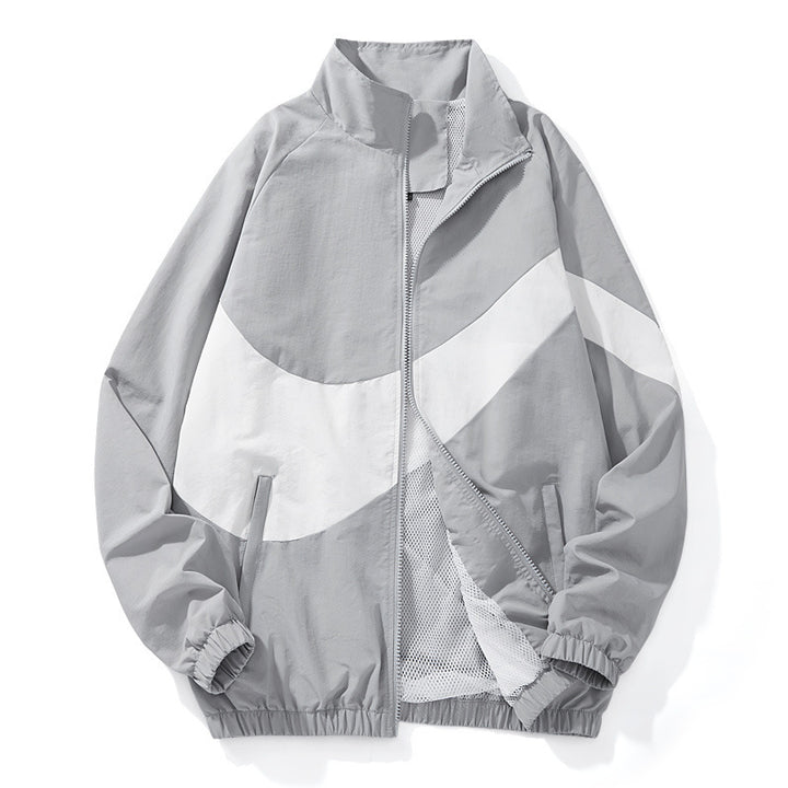 Men's sporty transitional jacket with high collar and side zip pockets Mune Fashion