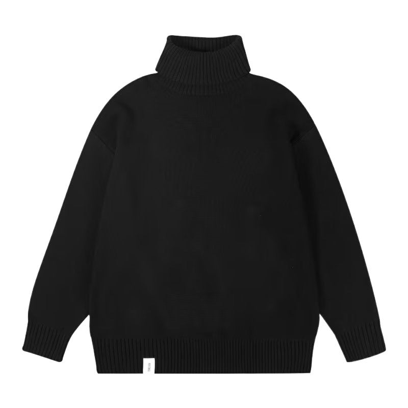 Women Oversized Turtleneck Sweater made of soft cotton blend with ribbed cuffs and extended hem Mune Fashion