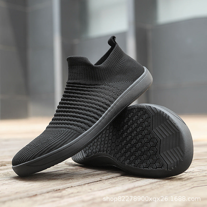 Unisex nan sock-like knitted sneakers with elastic shaft and non-slip rubber sole Mune Fashion