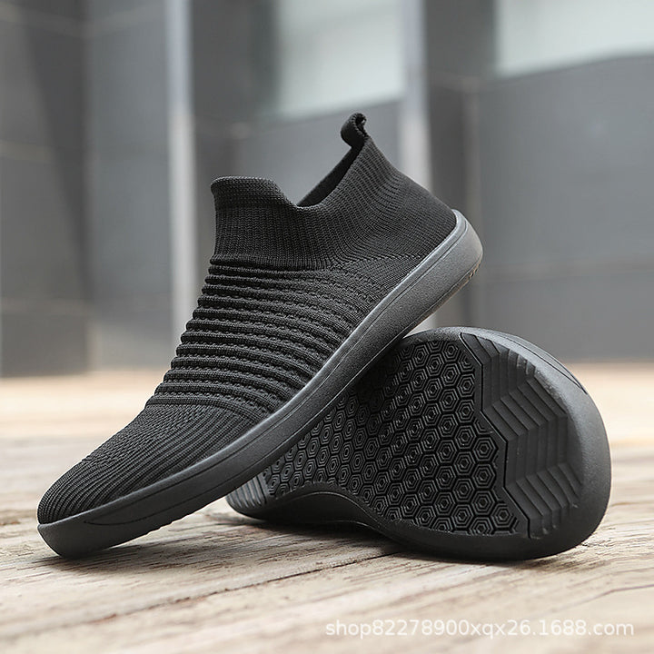 Unisex nan sock-like knitted sneakers with elastic shaft and non-slip rubber sole Mune Fashion