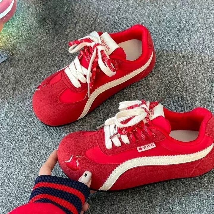 Women's Sporty Sneakers with Innovative Lacing and Colorful Design Mune Fashion