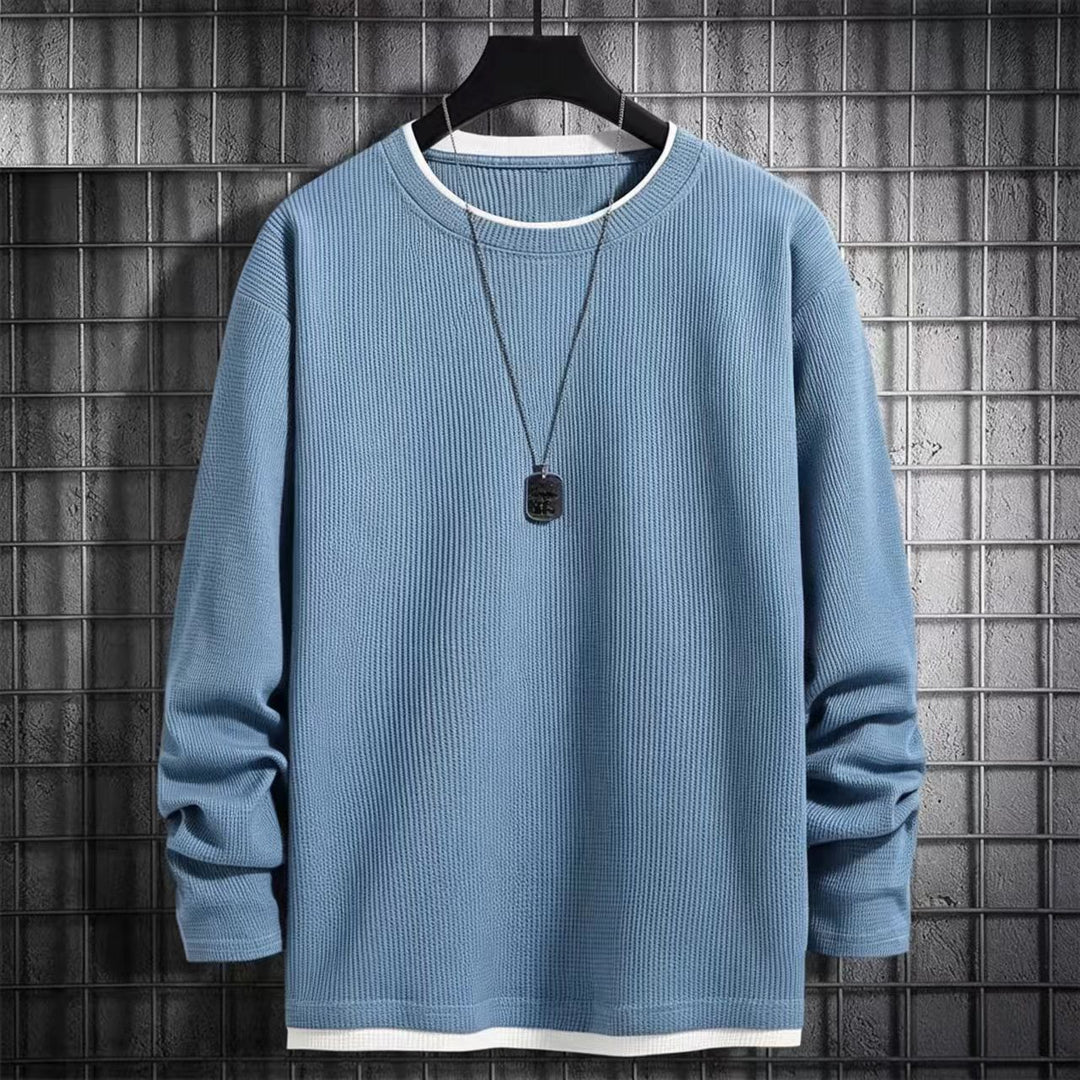 Men's Long Sleeve Shirt with Textured Design Mune Fashion