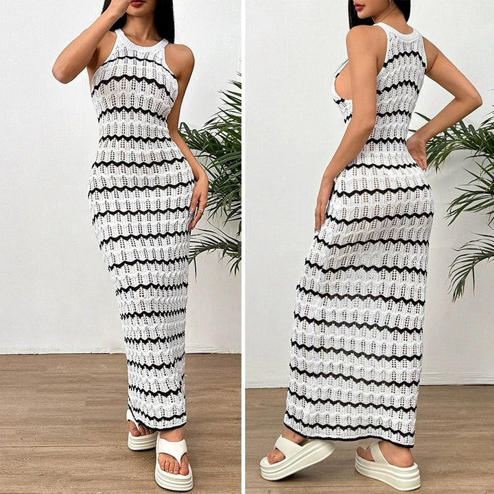 Women's form-fitting crochet maxi dress Mune Fashion