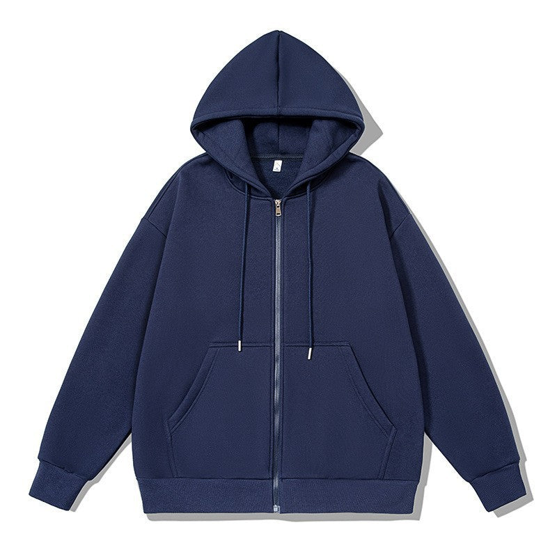 Unisex oversized hoodie jacket with a wide shoulder cut, full-length zipper, and French-Terry Mune Fashion