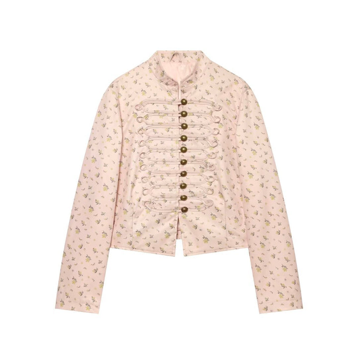 Ladies short jacket with Mandarin collar and decorative toggle fastenings Mune Fashion