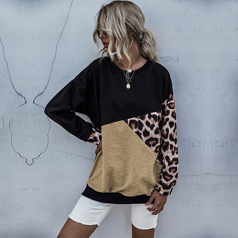 Women Oversize Colorblock Sweatshirt with Leo Sleeves and Round Neck Mune Fashion