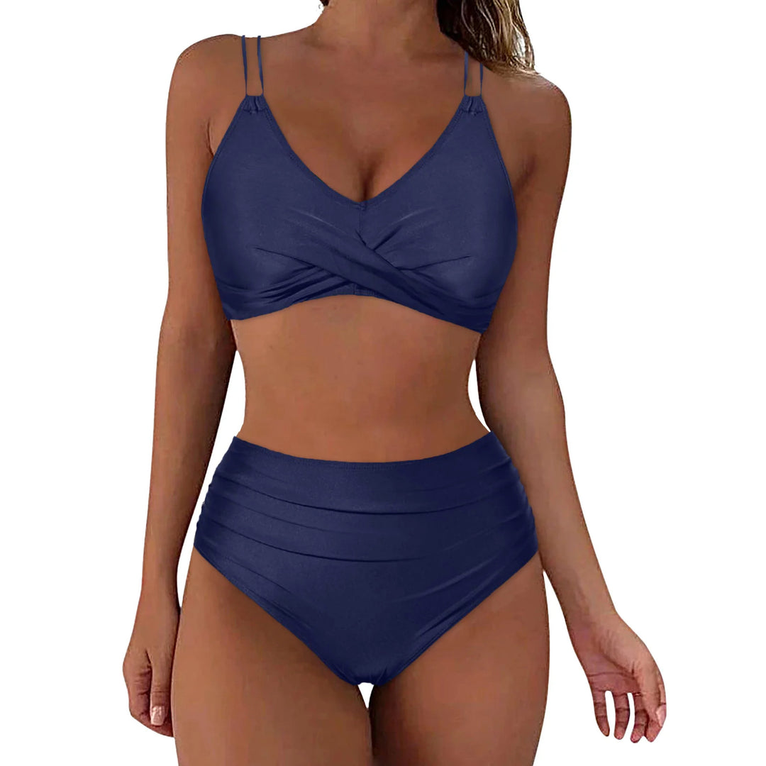Women High-Cut Bikini Set with Elegant Wrap Design Mune Fashion
