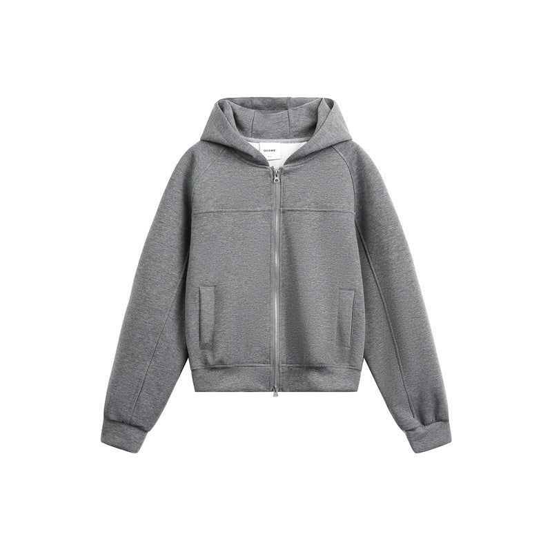 Unisex Hooded Sweat Jacket with Two-Way Zipper and Boxy Cut Mune Fashion