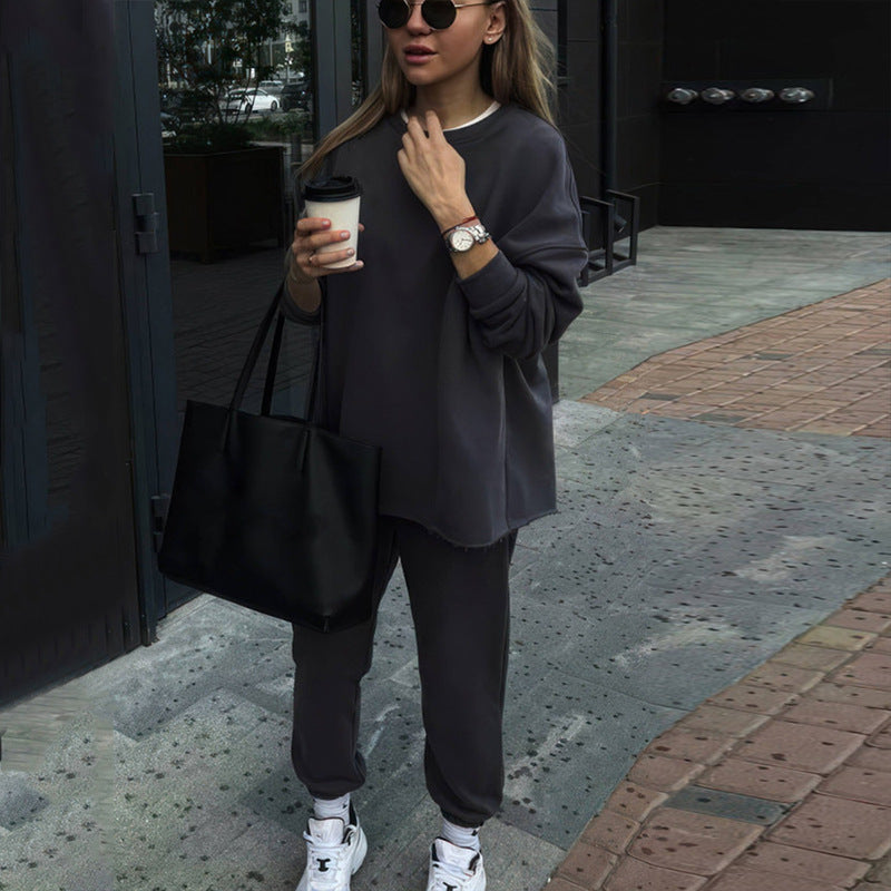 Women's cozy oversized sweatshirt and jogger set made from French Terry Mune Fashion