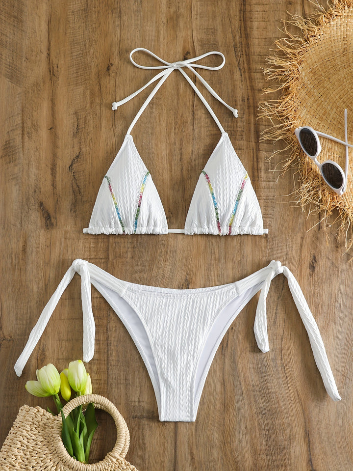 Women's Triangle Bikini with Playful Ties Mune Fashion