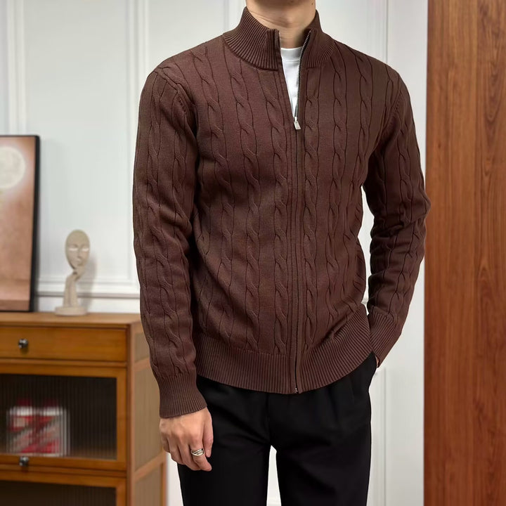 Men's High-Quality Knit Sweater with Zipper Mune Fashion