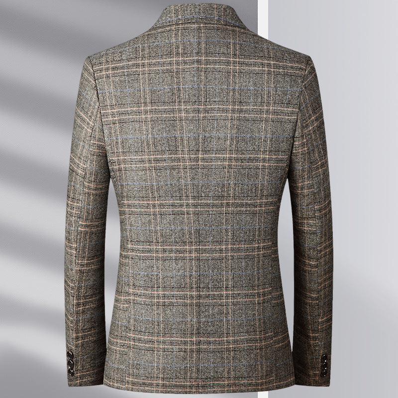Men's Tailored Glencheck Jacket in Slim Fit with Patch Pockets Mune Fashion