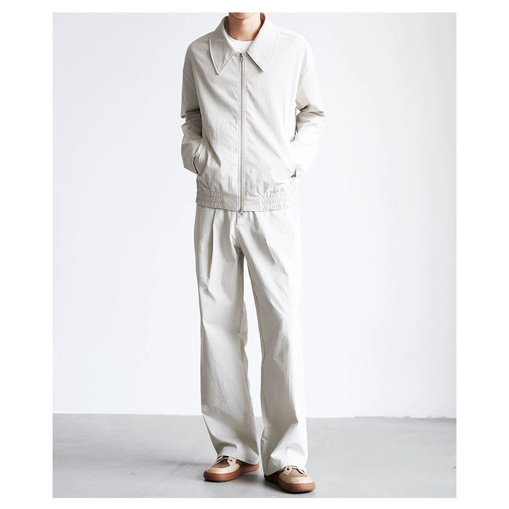 Men's wide high-waisted pleated trousers made of cotton blend Mune Fashion