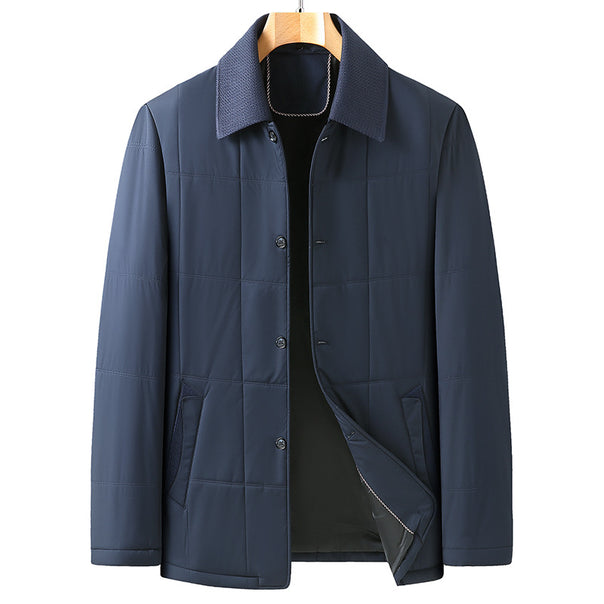 Men's Padded Transitional Thermal Shirt Jacket with Knitted Collar and Side Pockets Mune Fashion