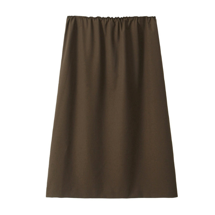 Women A-line midi skirt with elastic waistband and flowing silhouette Mune Fashion