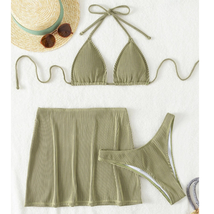 Ladies Bikini Set with voluminous skirt and stylish ruching Mune Fashion