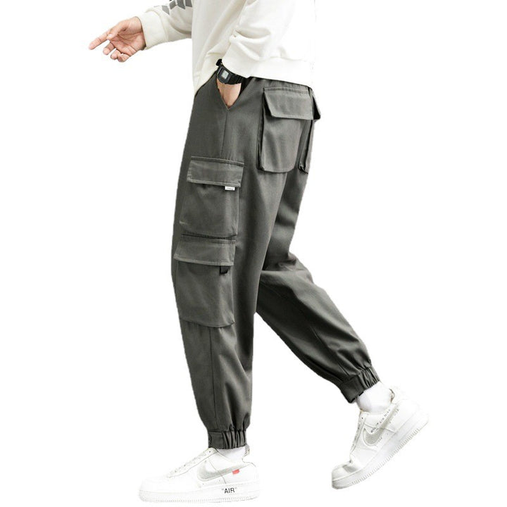 Men's nan cargo jogger pants with multiple patch pockets, elastic waistband, and gathered ankles Mune Fashion