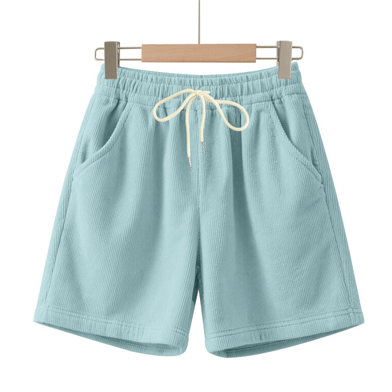 Men's ribbed jersey shorts with elastic waistband, decorative drawstring, and side slant pockets Mune Fashion