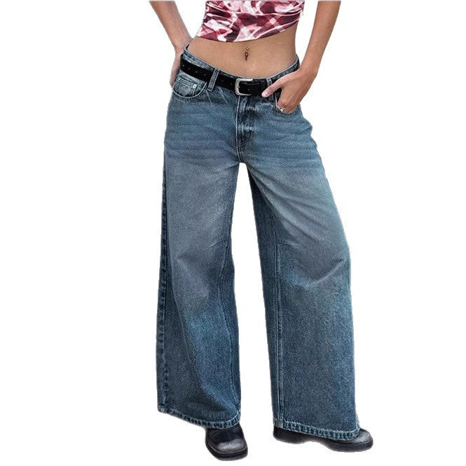 Women's Extra Wide High-Waist Denim Palazzo Pants with Long Flare Mune Fashion