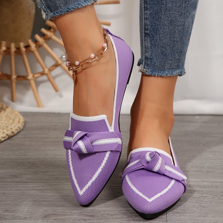 Women's woven lace slippers with decorative bow and padded comfort footbed Mune Fashion