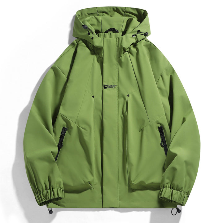 Men's nano wind and water-repellent hooded jacket with ergonomic seams, adjustable hem, and secure zippered pockets Mune Fashion