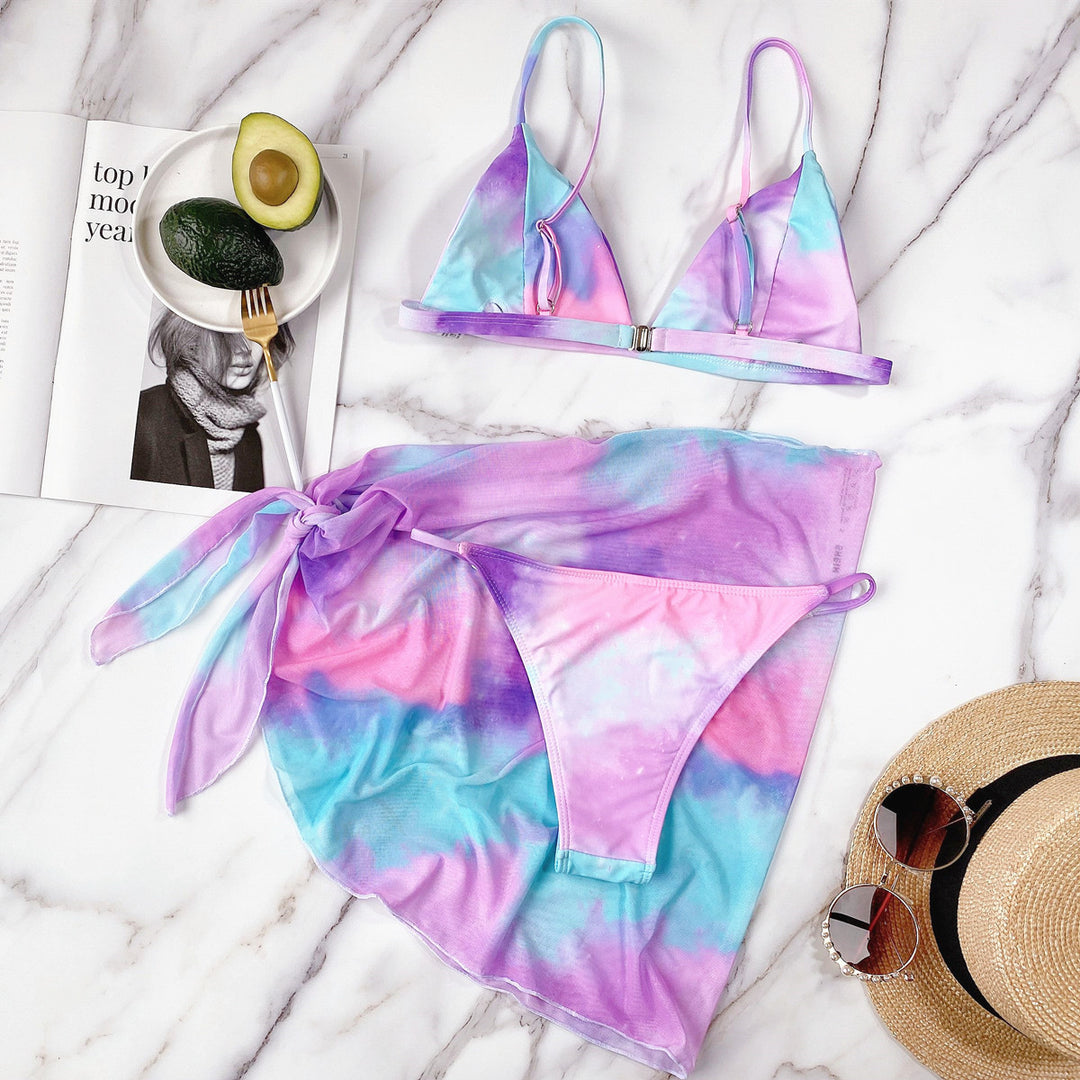 Women's Triangle Bikini with Wrap Skirt Mune Fashion